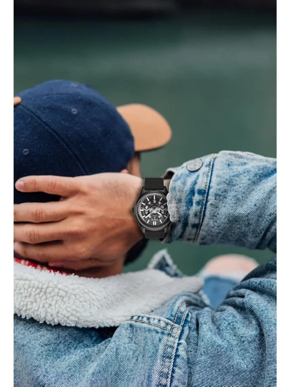 Mens All Black Analog Quartz Solid Luxury Casual Calendar Waterproof Wrist Watch
